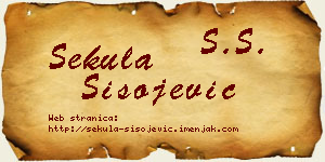 Sekula Sisojević vizit kartica